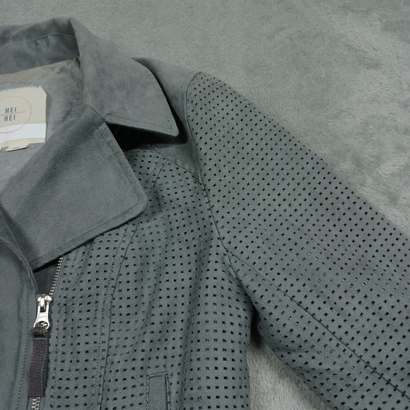 Hei Hei‎ Jacket Womens XS Gray Moto Zip Preppy Boho Anthropologie - Picture 3 of 8